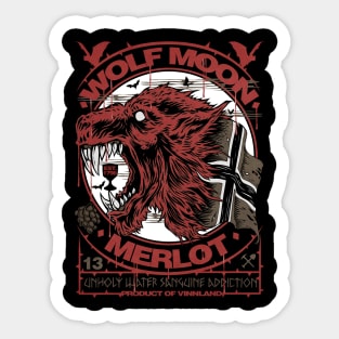 "WOLF MOON MERLOT" Sticker